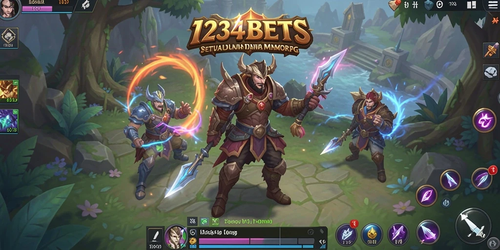 Tampilan seru gameplay 1234BETS dengan aksi pertempuran MMORPG.