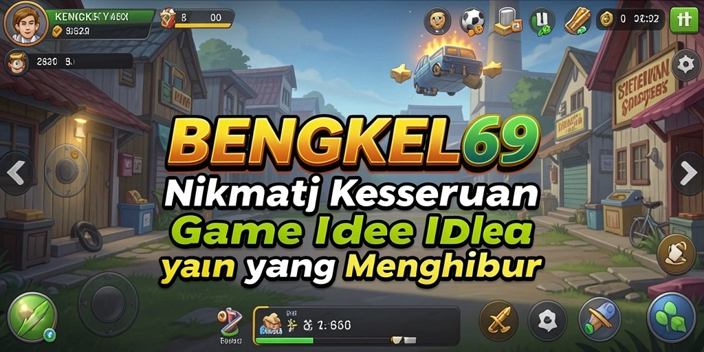 Tangkapan layar gameplay BENGKEL69 menampilkan serunya mengelola bengkel Idle.