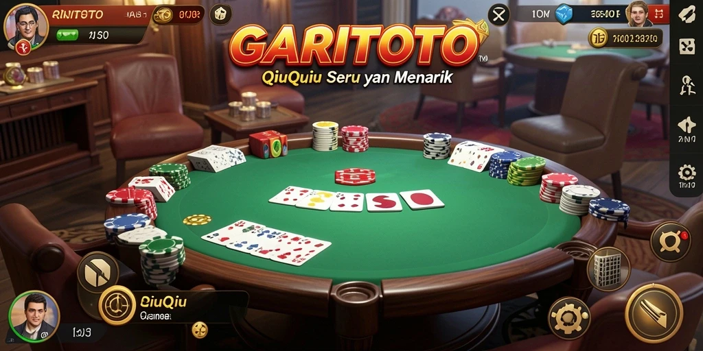 Screenshot GARITOTO menampilkan aksi seru permainan QiuQiu.