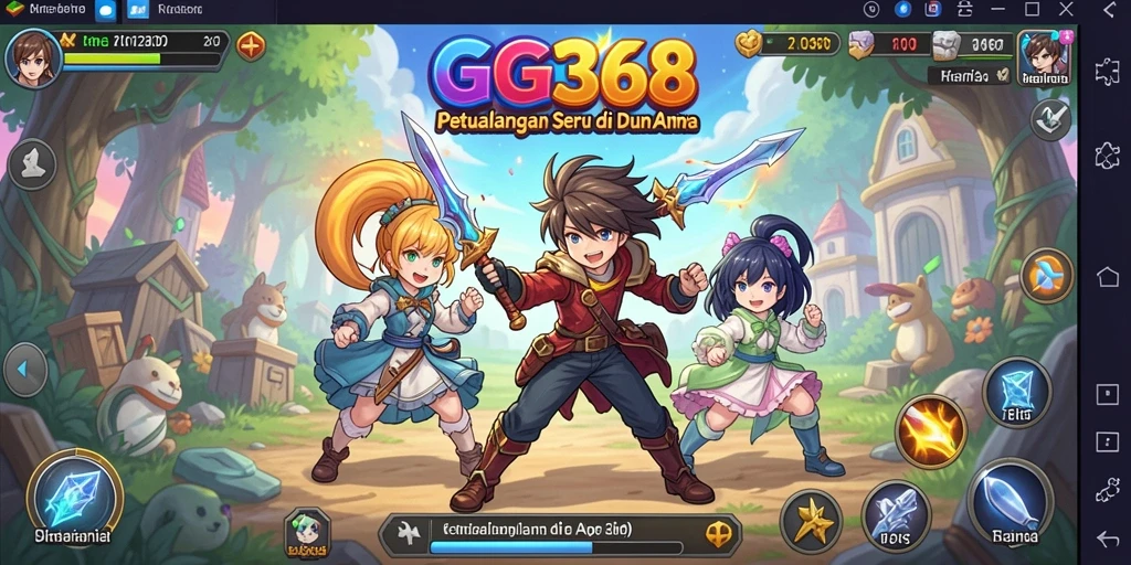Tampilan gameplay seru di dunia Anime yang menakjubkan.