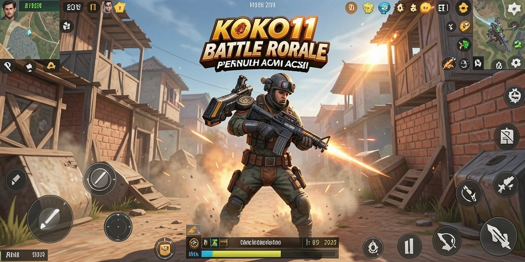 Tampilan gameplay seru di KOKO11 selama pertarungan Battle Royale.