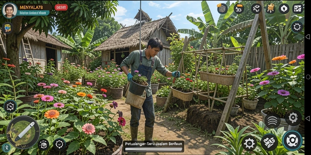 Gambaran gameplay seru di <strong>MENYALA78</strong> saat mengelola kebun.