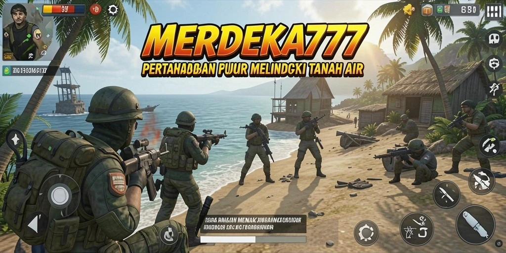 Tampilan gameplay strategis dan menegangkan dari MERDEKA777.