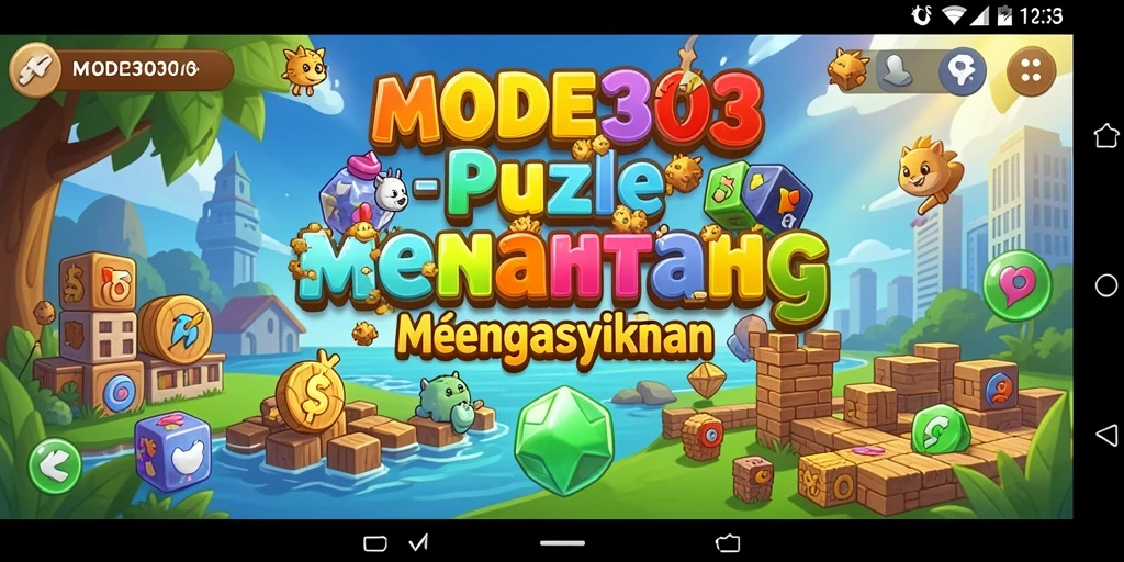 Tampilan gameplay MODE303 dengan berbagai teka-teki menarik.