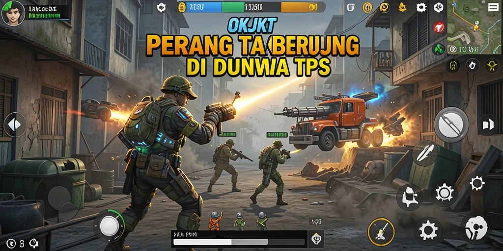 Tampilan gameplay seru dari OKJKT dengan aksi tembak-menembak yang intens.