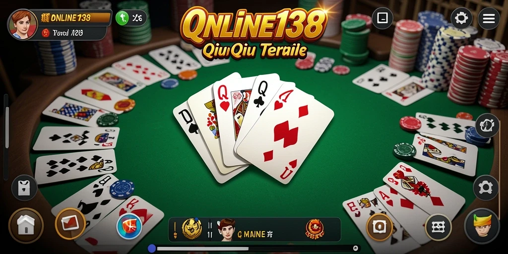 Tampilan aksi seru dalam permainan QiuQiu ONLINE138.