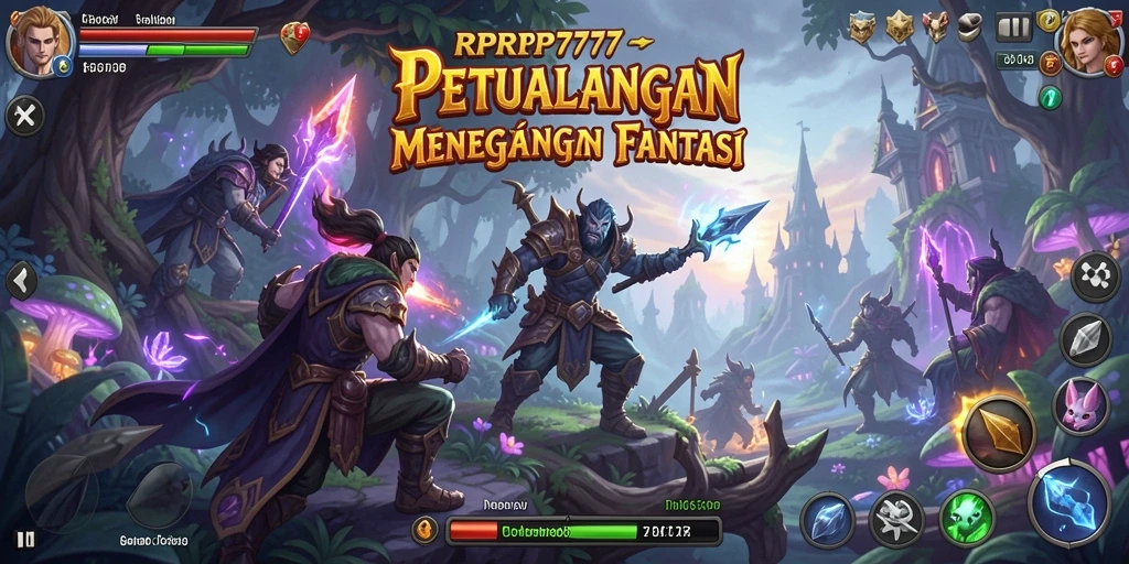 Screenshot RPRP777 menunjukkan eksplorasi dunia petualangan yang menakjubkan.