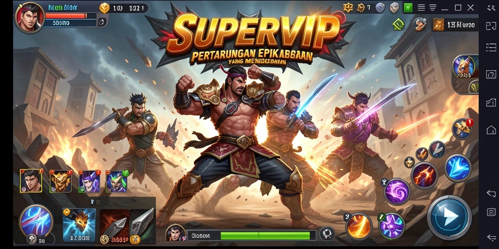 Tampilan menarik dari gameplay Fighting di SUPERVIP.