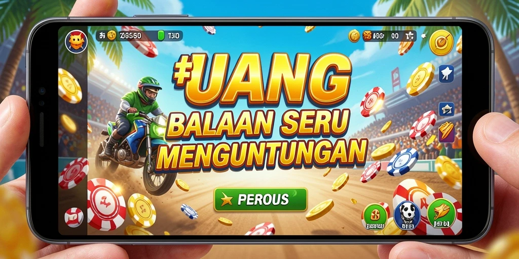Screenshot gameplay UANG menampilkan aksi balapan cepat dan menantang.