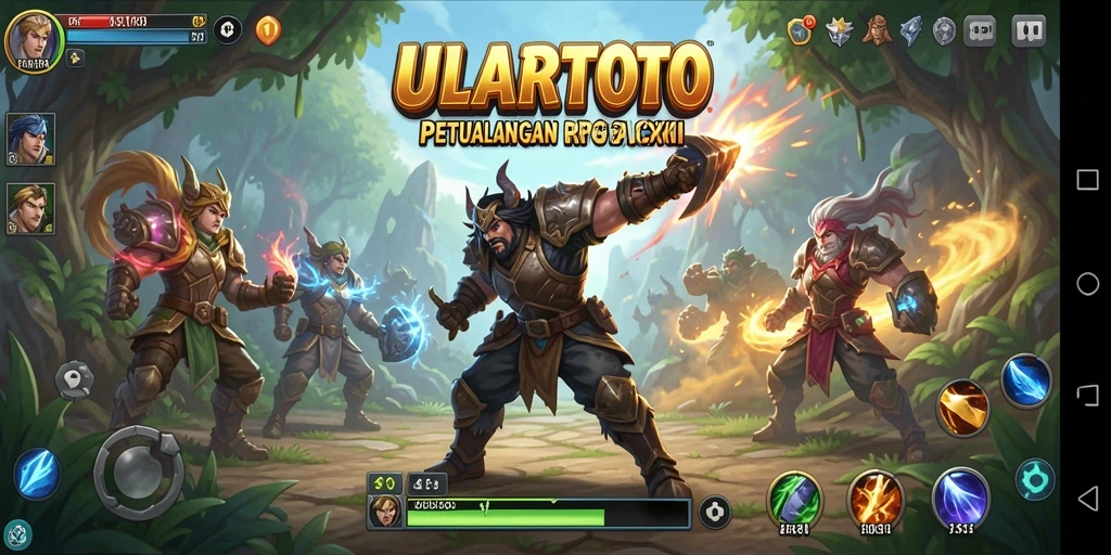 Tangkapan layar ULARTOTO yang memamerkan aksi pertempuran yang seru.